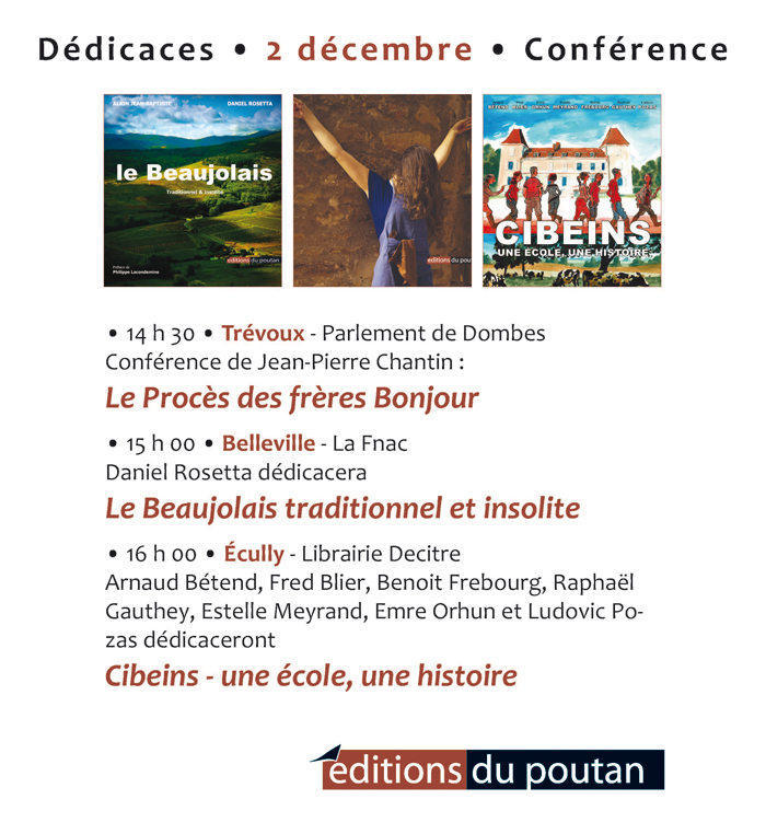 Éditions du Poutan conférence et dédicaces du 2 décembre 2017