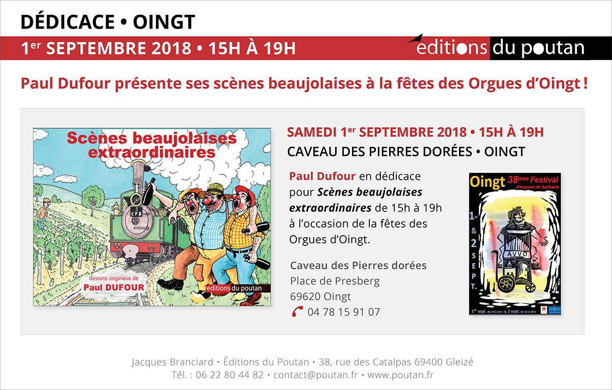 Paul Dufour présente ses scènes beaujolaises à la fêtes des Orgues d’Oingt