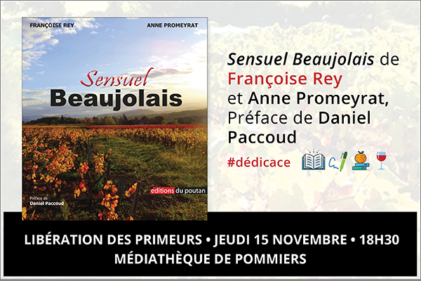 Françoise Rey présente Sensuel Beaujolais à la Médiathèque de Pommiers!