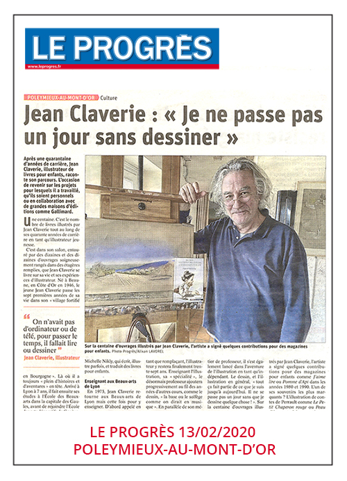 Jean Claverie : L’illustration est une passion - Le Progrès 13/02/2020
