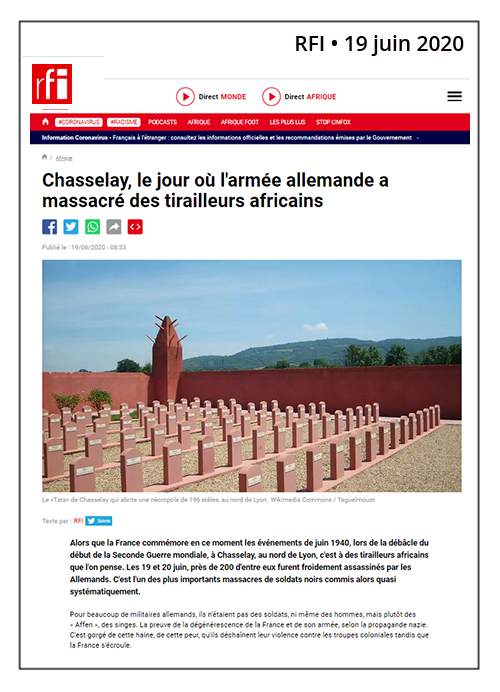 Chasselay, massacre des tirailleurs africains - RFI - 19/06/20