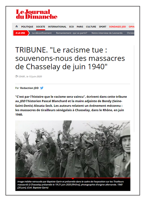 Le racisme tue: souvenons-nous des massacres de Chasselay de juin 1940 - Le JDD 13/06/20