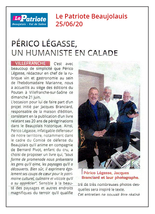 Périco Légasse, un humaniste en calade - Le Patriote - 25/06/20