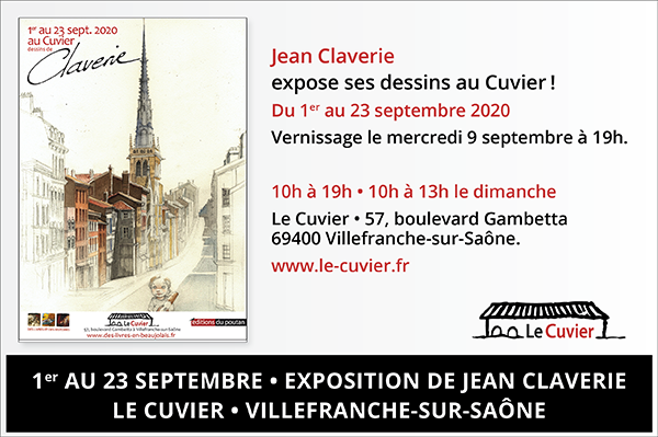 9 septembre: vernissage de l’exposition de Jean Claverie au Cuvier!