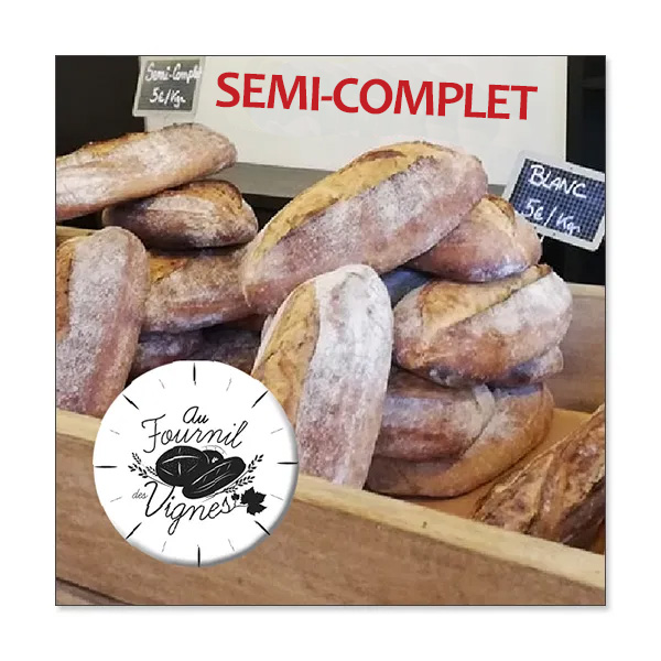 Pain semi-complet 1kg - Au fournil du Cuvier